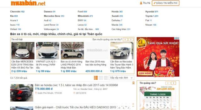 Top 10 trusted websites to buy/sell used and new cars in Vietnam